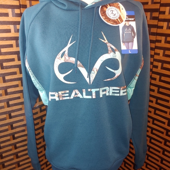 RealTree® Aqua Fleece Hoodie Sweatshirt Sz: L - Picture 9 of 12
